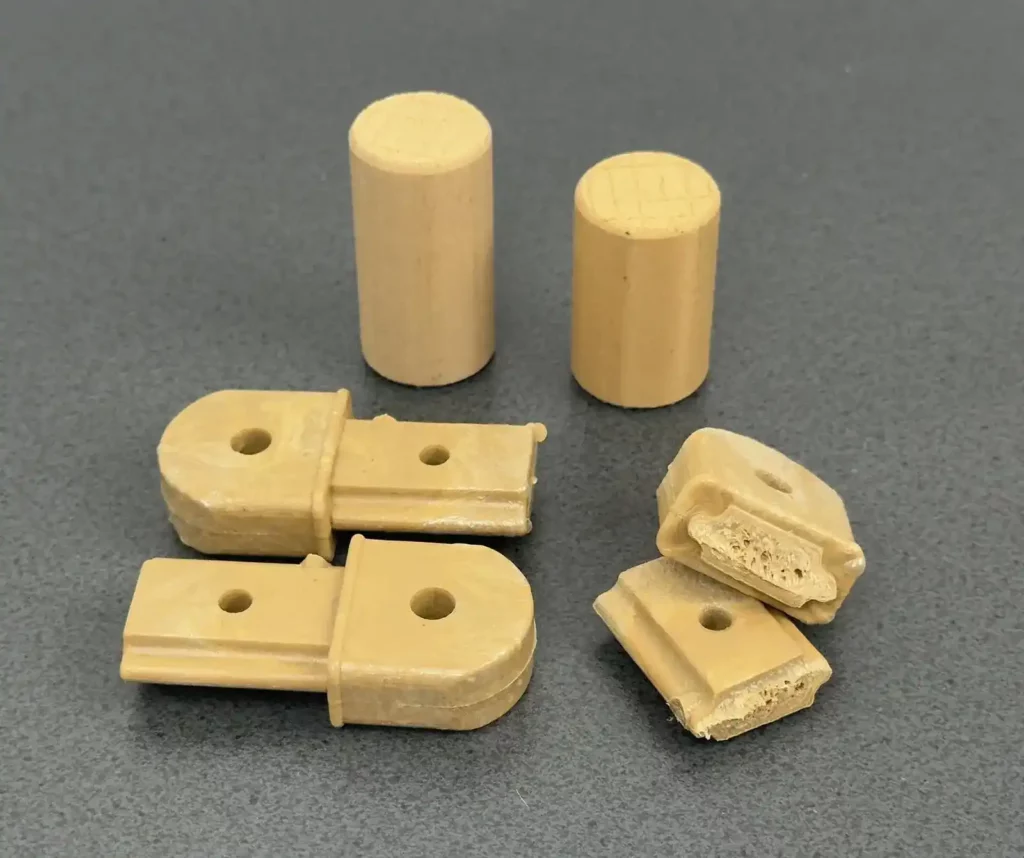 Tips injected from polyethylene plugs