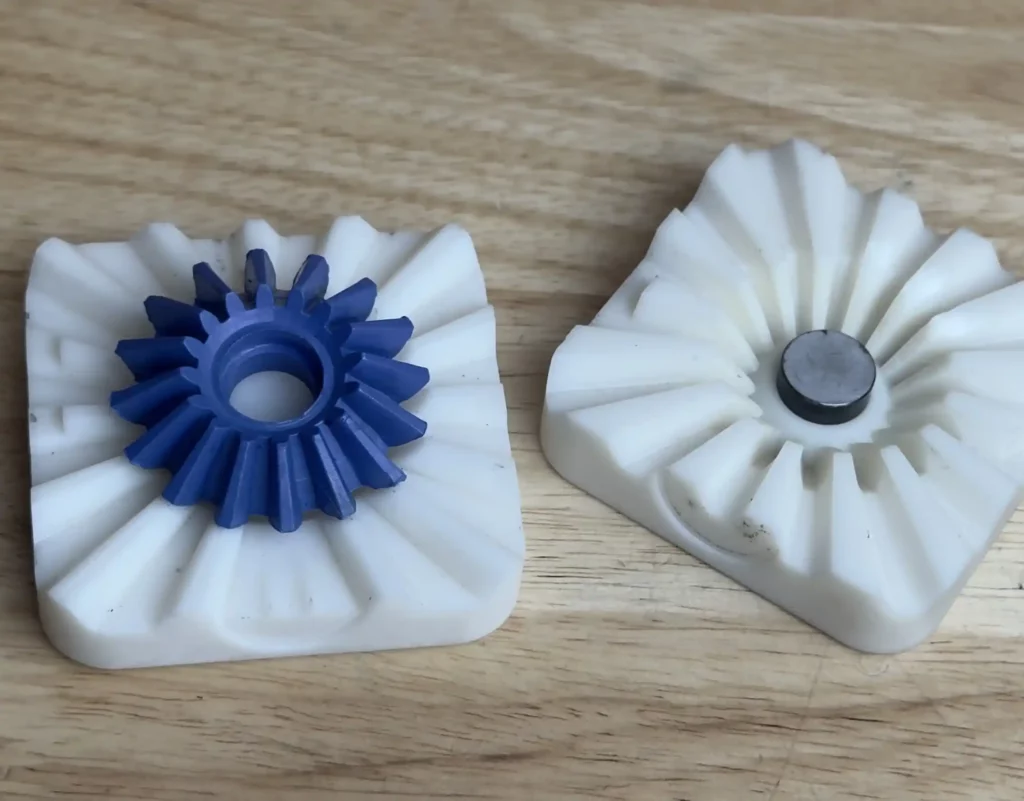 PEEK gear injection-molded in a Formlabs Rigid 10K resin mold