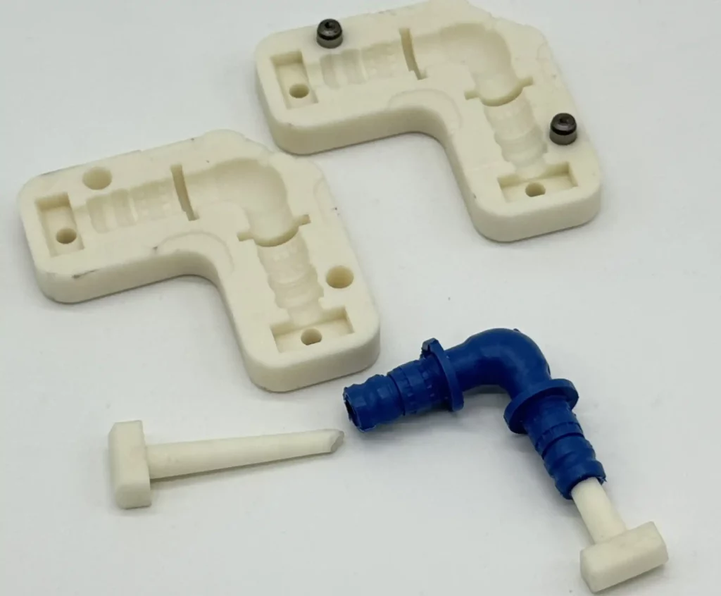 3D-printed SLA resin mold - PP pipe fitting